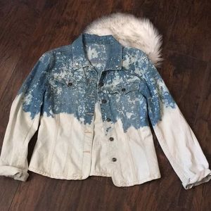 Unique denim shirt.